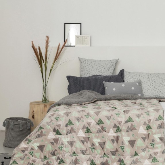 Κουβέρτα Fleece Φωσφοριζέ με Sherpa Υπέρδιπλη Palamaiki...