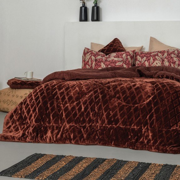 Μαξιλαροθήκη Διακόσμησης Palamaiki Nadine 2 Bordeaux 50x50