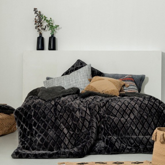 Μαξιλαροθήκη Διακόσμησης Palamaiki Nadine 2 Coal 50x50