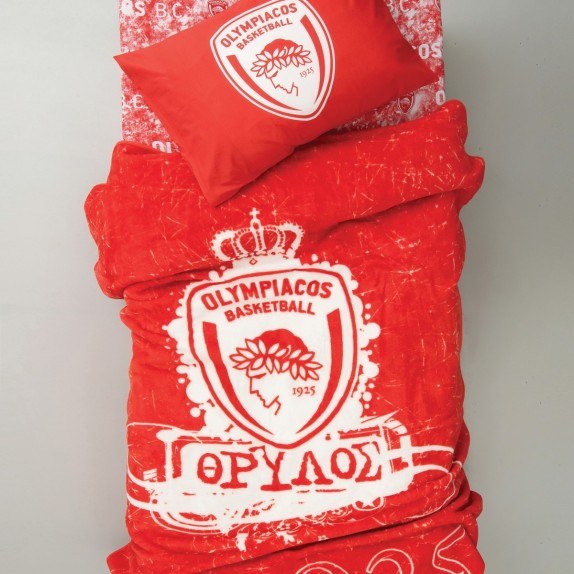 Κουβέρτα Βελουτέ Μονή Palamaiki Olympiacos Velour 3 155x215