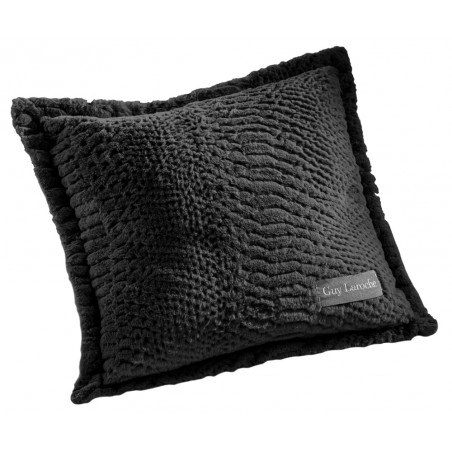 Σετ Διακοσμητικό Γούνινο Ριχτάρι Πολυθρόνας και Μαξιλαροθήκη Διακόσμησης Guy Laroche Crusty Black 130x170