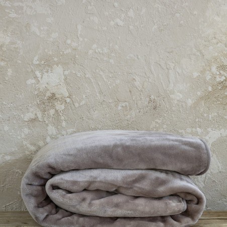 Κουβέρτα Βελουτέ Υπέρδιπλη Nima Coperta Cigar Beige 220x240