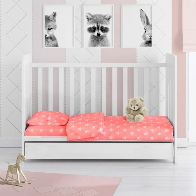 Πάπλωματοθήκη Κούνιας Dimcol Star 34 Coral 120x160