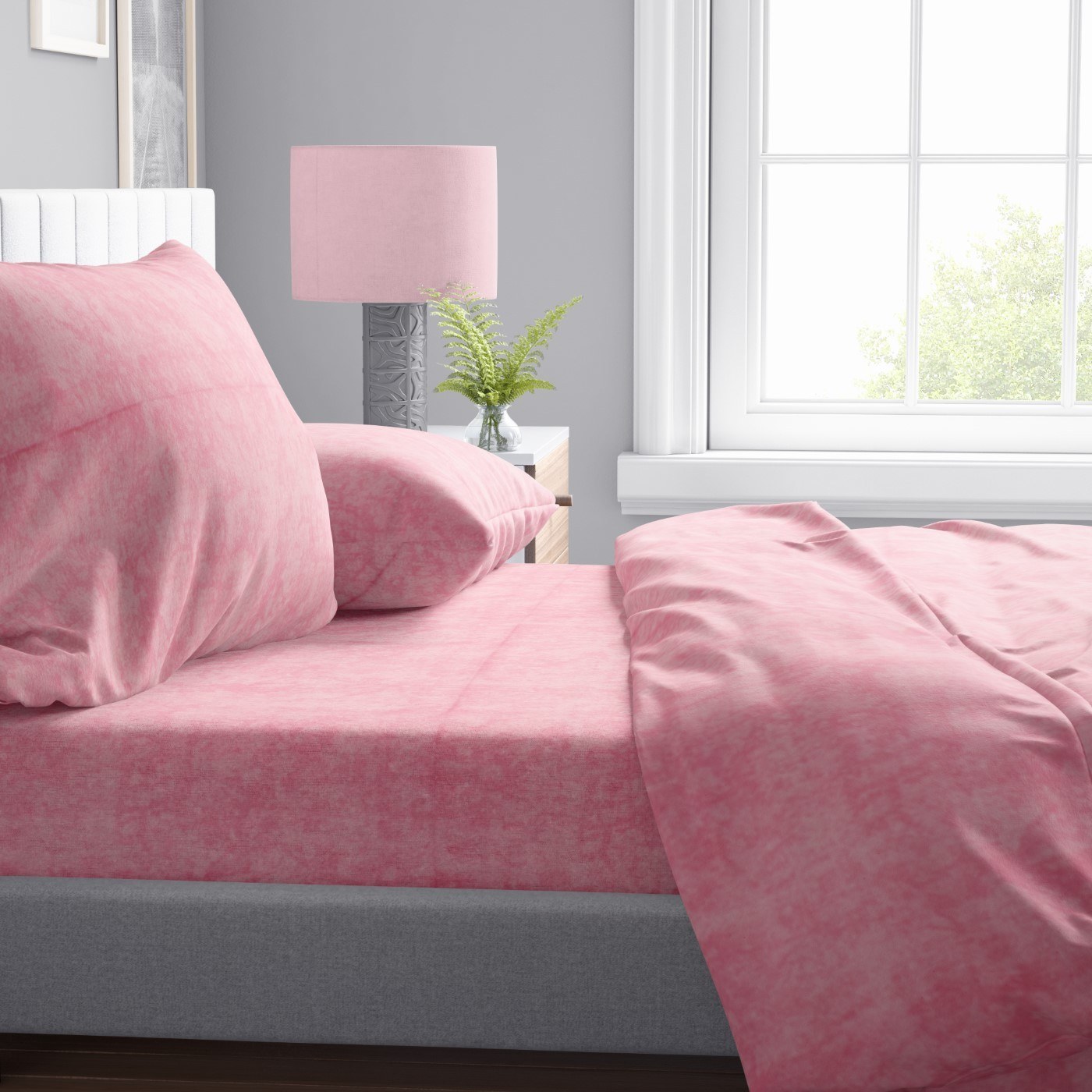 Σετ Σεντόνια King Size 4 Τεμαχίων Dimcol Shadow 17 Pink 240x270