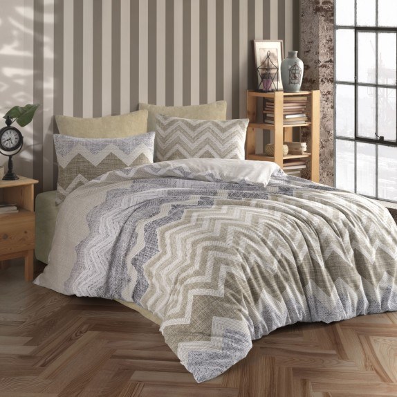 Σετ Σεντόνια Μονά 3 Τεμαχίων Dimcol Αθηνά 406 Beige 160x240