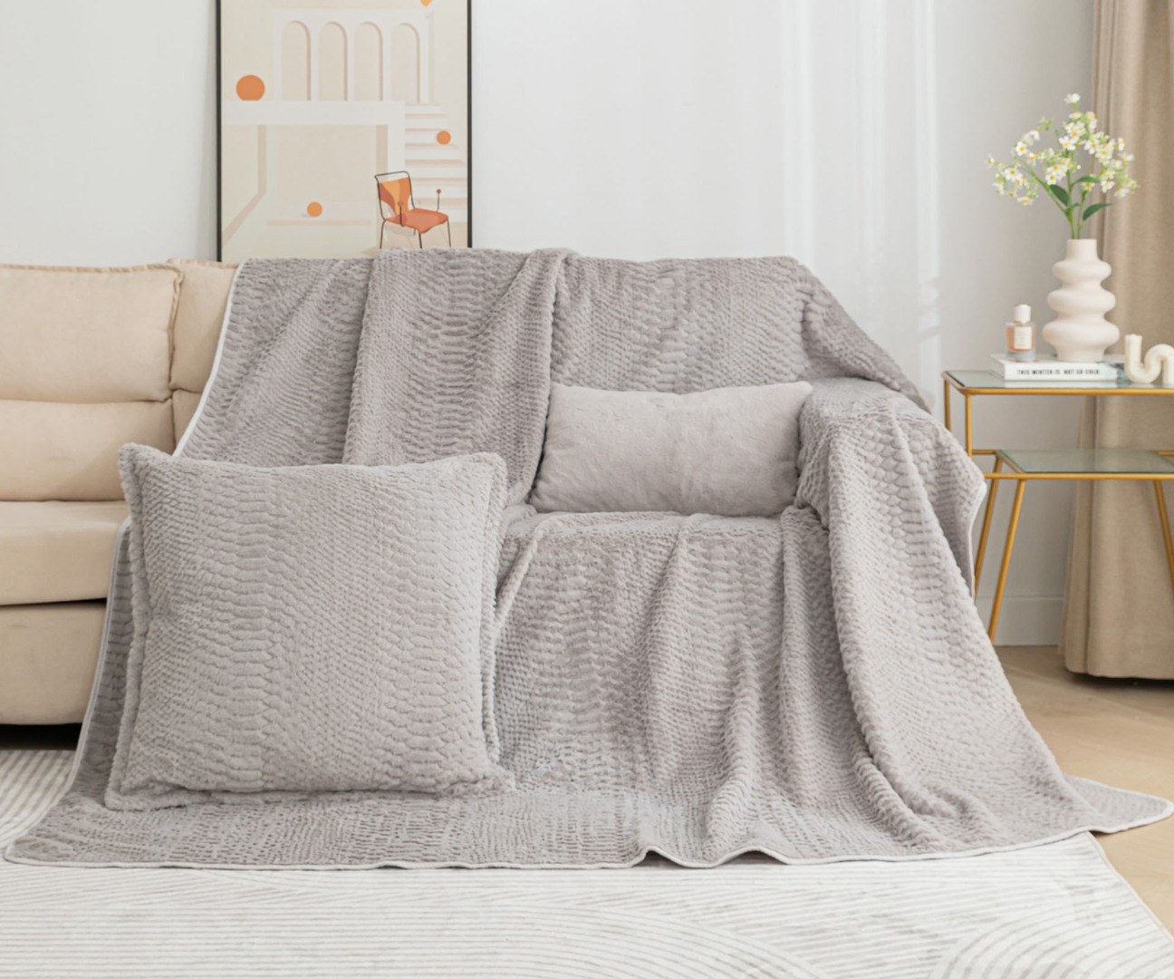 Ριχτάρι Διθέσιου Silk Fashion NX201 Light Grey 180x250