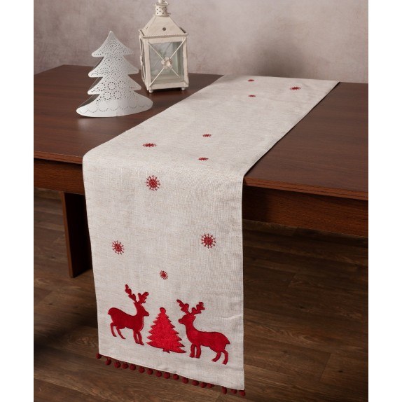 Χριστουγεννιάτικο Runner Silk Fashion NW345 Άμμου 35x175