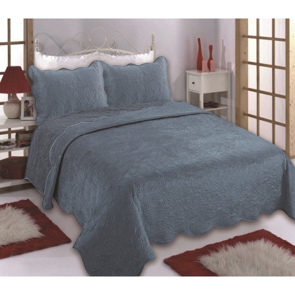 Σετ Κουβέρτα Βελούδο Υπέρδιπλη 3 Τεμαχίων Silk Fashion...