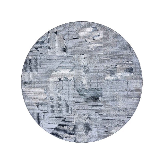 Χαλί Στρόγγυλο Madi Feathers Grey Δ165