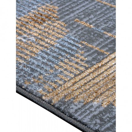 Χαλί Στρόγγυλο Madi Feathers Grey Gold Δ165