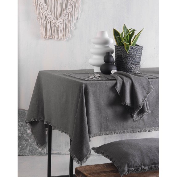 Τραπεζομάντηλο Rythmos Merit Γκρι 170x320