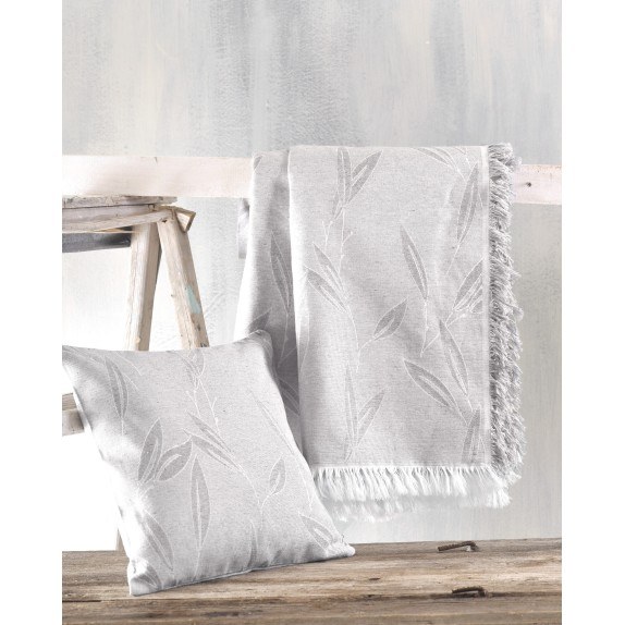 Μαξιλαροθήκη Διακόσμησης Rythmos Willow Γκρι Ανοιχτό 40x40