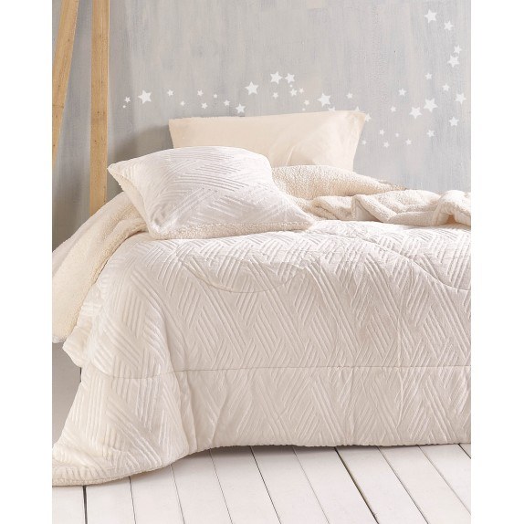 Κουβερτοπάπλωμα Μονό Rythmos Lotus Εκρού 160x220