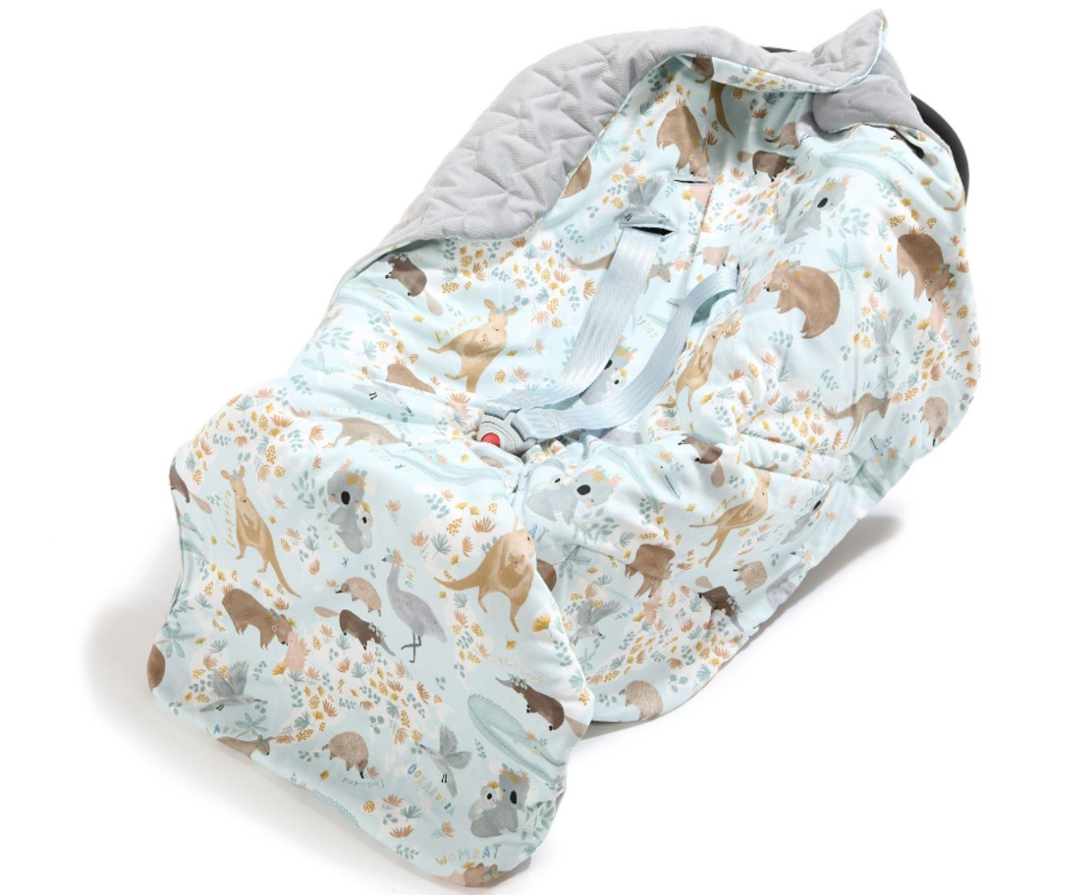 Κουβέρτα για Κάθισμα Αυτοκινήτου La Millou Dundee & Friends Blue-Grey 102x123