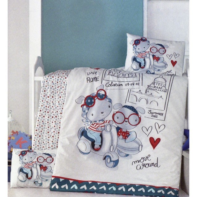 Σετ Παπλωματοθήκη Κούνιας 2 Τεμαχίων Rythmos...