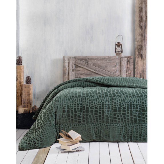 Κουβερτοπάπλωμα Υπέρδιπλο Rythmos Croco Πράσινο 220x240
