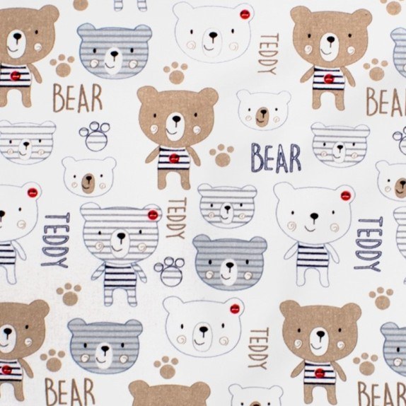 Σεντόνι Λίκνου Φανελένιο Dimcol Teddy 163 White-Beige 80x110