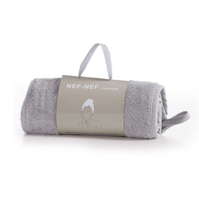 Πετσέτα Μαλλιών Nef-Nef Sandy Grey 61x24