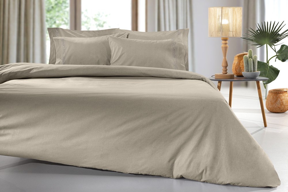 Σεντόνι King Size με Λάστιχο Guy Laroche Color Plus Taupe 180x200+42