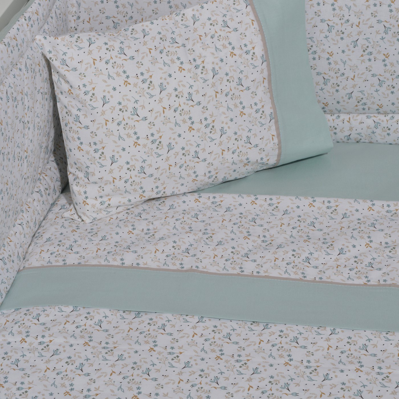 Σετ Σεντόνια Κούνιας 3 Τεμαχίων Baby Oliver des. 403 Μέντα 110x170