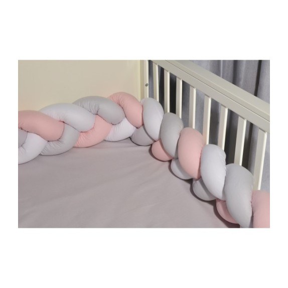 Πάντα Πλεξούδα Baby Oliver des. 3125 Λευκό-Γκρι-Ροζ 20x200