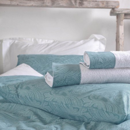 Σετ Παπλωματοθήκη Υπέρδιπλη 3 Τεμαχίων Rythmos Charisma Τυρκουάζ 225x250