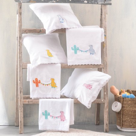 Σετ Σεντόνια Κούνιας 3 Τεμαχίων Rythmos Diego Ροζ 100x160