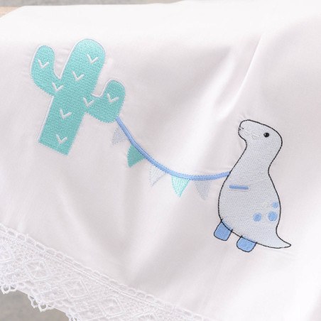 Σετ Σεντόνια Κούνιας 3 Τεμαχίων Rythmos Diego Σιέλ 100x160