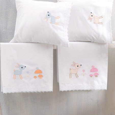 Σετ Σεντόνια Κούνιας 3 Τεμαχίων Rythmos Floppy Σιέλ 100x160