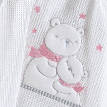 Σετ Σεντόνια Κούνιας 3 Τεμαχίων Rythmos Snowball Ροζ 100x160