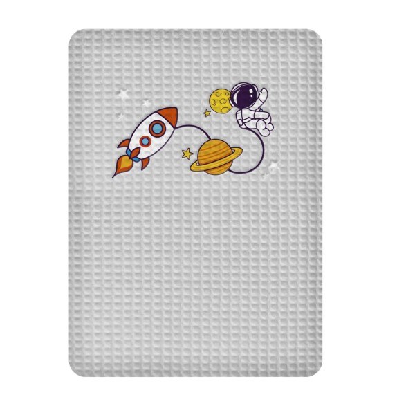 Κουβέρτα Πικέ Αγκαλιάς Adam Home Space Grey 80x110