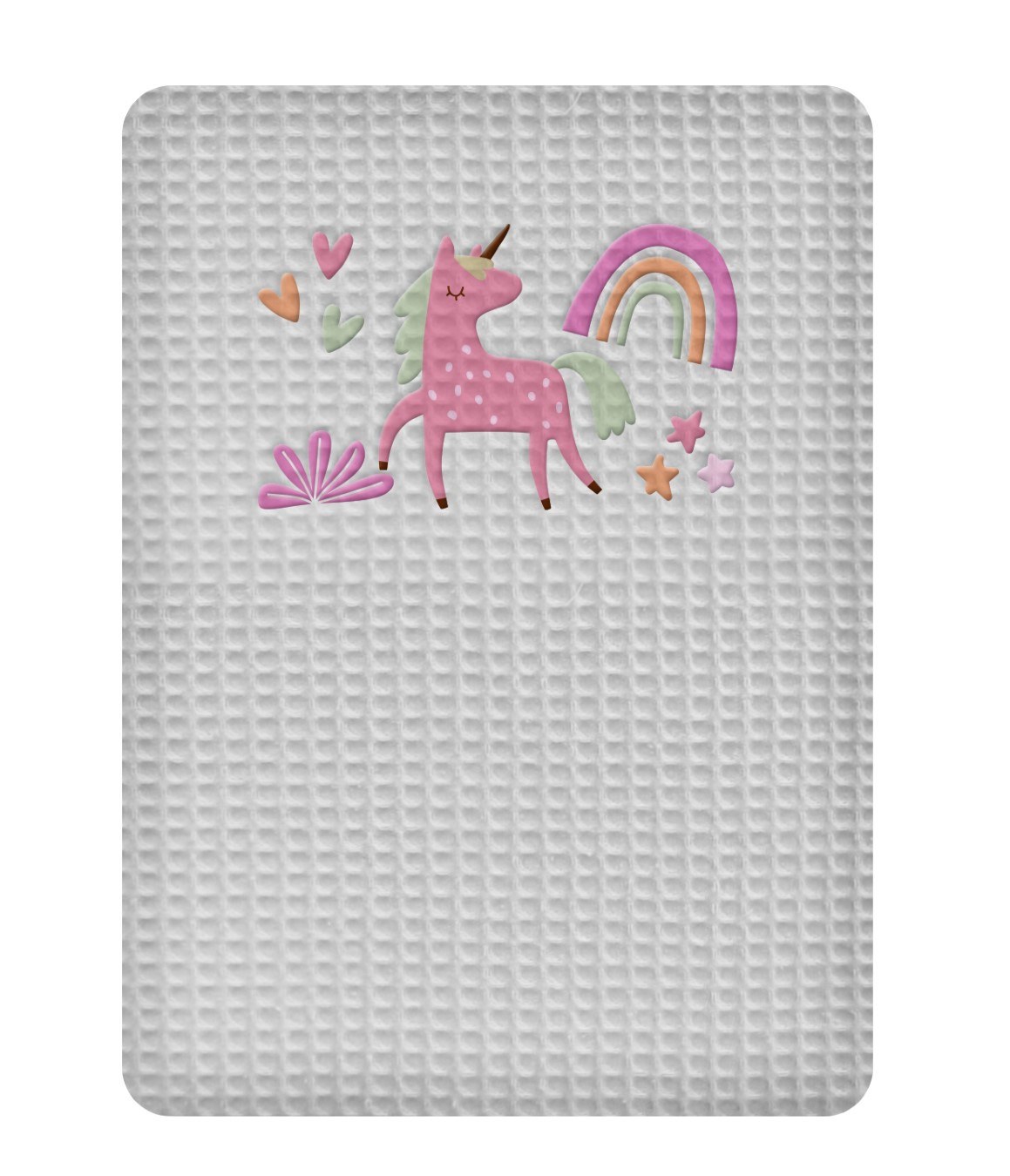 Κουβέρτα Πικέ Αγκαλιάς Adam Home Unicorn Grey 80x110