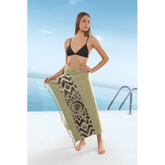 Πετσέτα Θαλάσσης Παρεό Guy Laroche Pestemal 17 Khaki 90x170