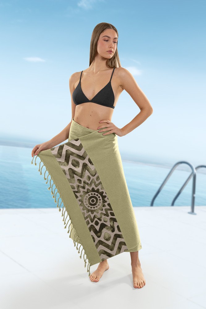 Πετσέτα Θαλάσσης Παρεό Guy Laroche Pestemal 17 Khaki 90x170