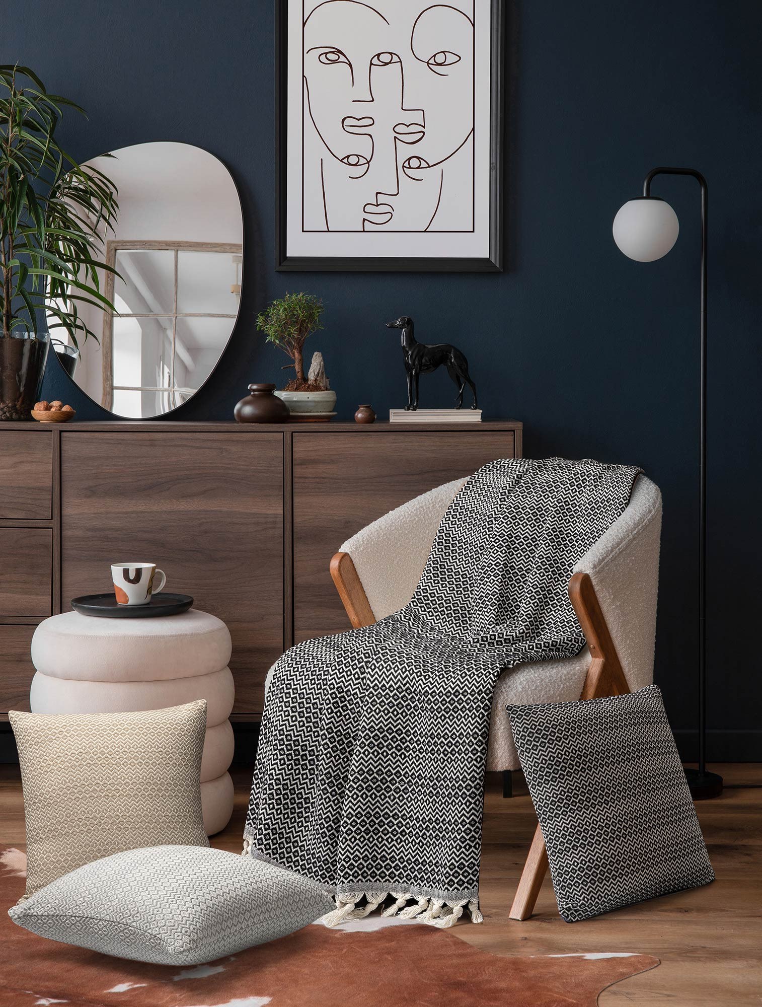 Ριχτάρι Πολυθρόνας Madi Herhaling Anthracite 180x190