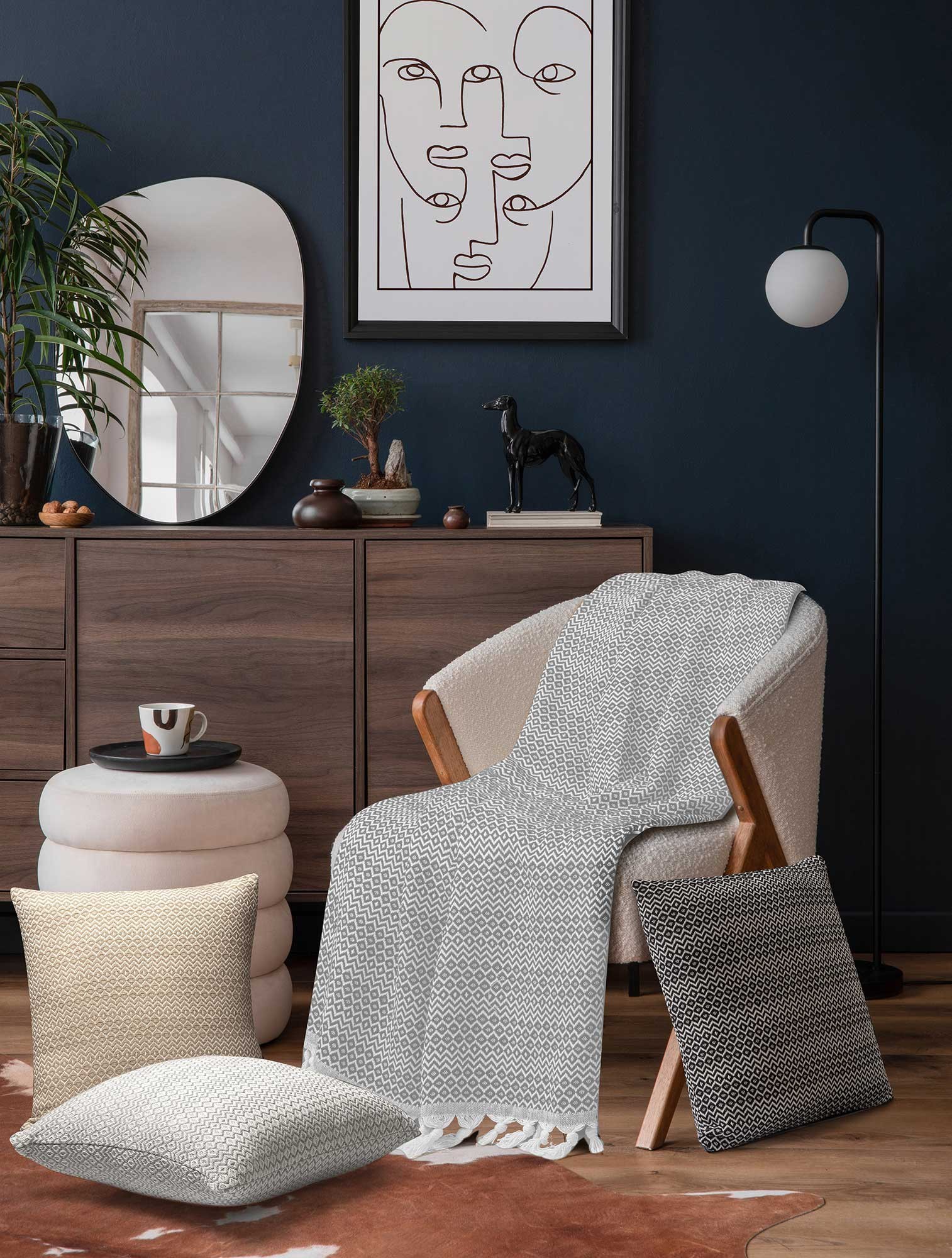 Ριχτάρι Διθέσιου Madi Herhaling Grey 190x250