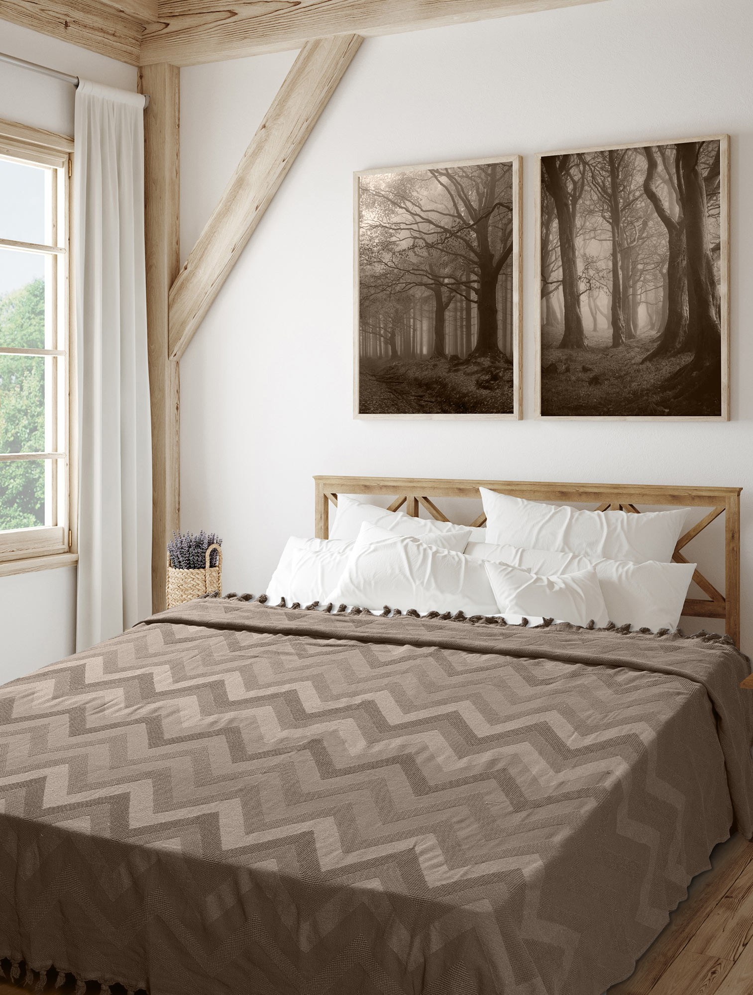 Κουβέρτα Πικέ Υπέρδιπλη Madi Golwe Brown 220x240