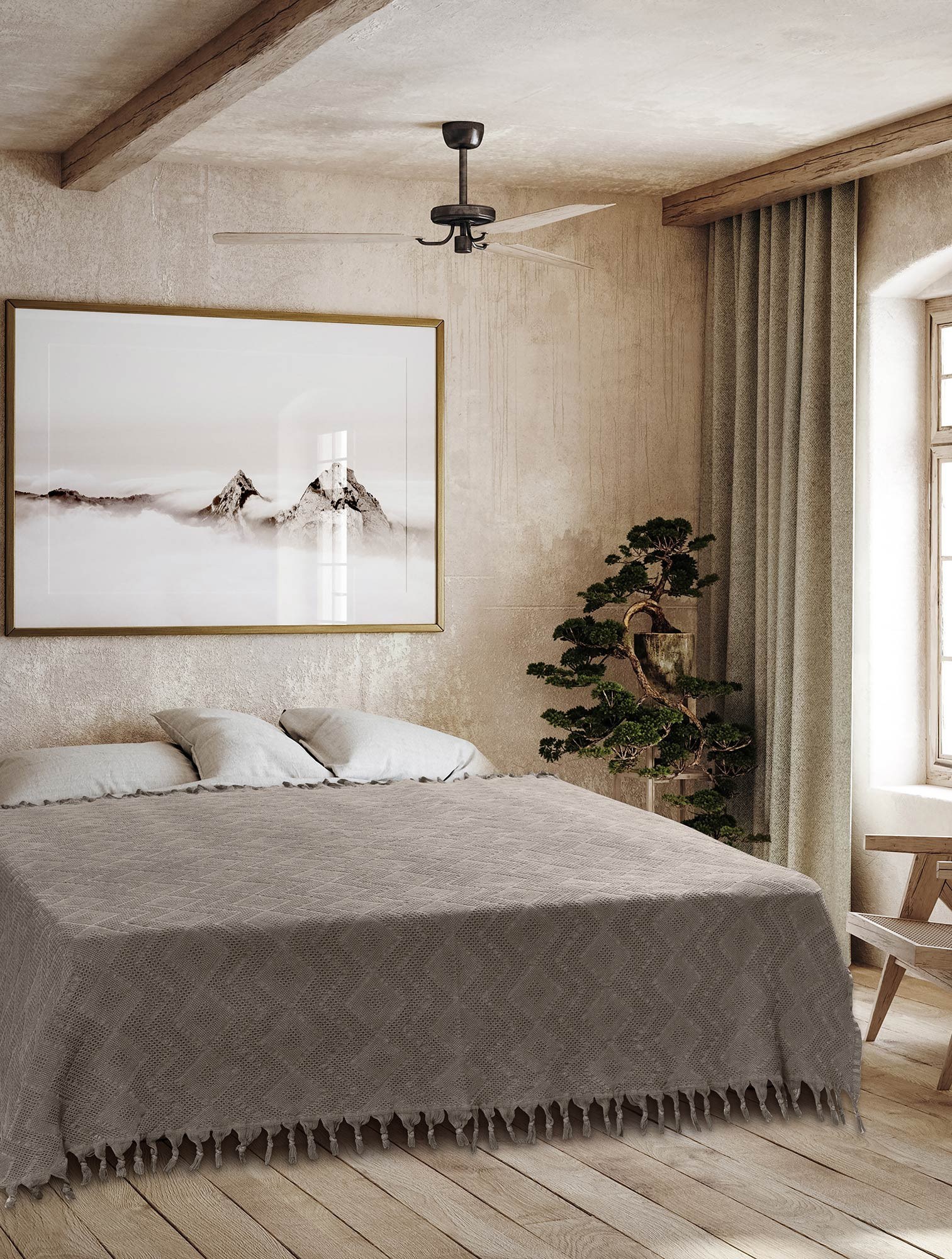 Κουβέρτα Πικέ Υπέρδιπλη Madi Tifoon Brown 220x240