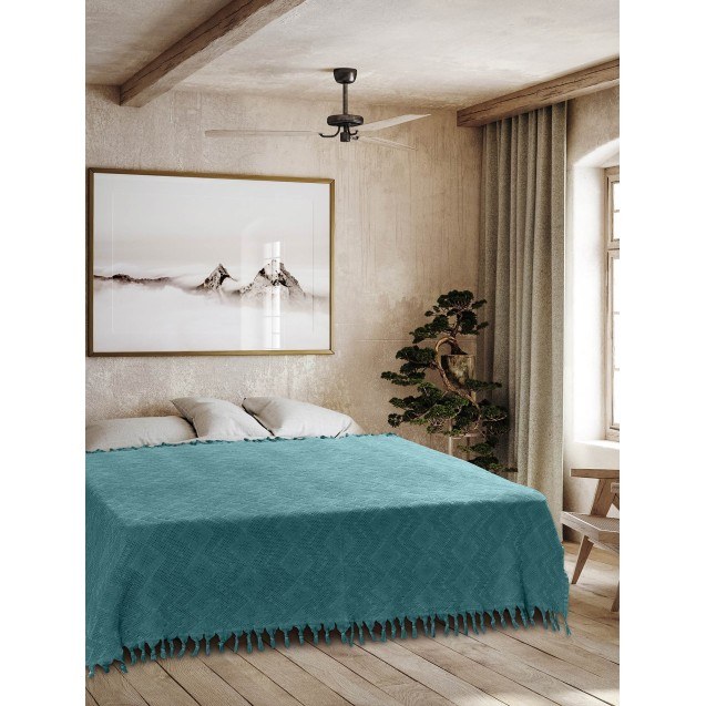 Κουβέρτα Πικέ Υπέρδιπλη Madi Tifoon Petrol 220x240