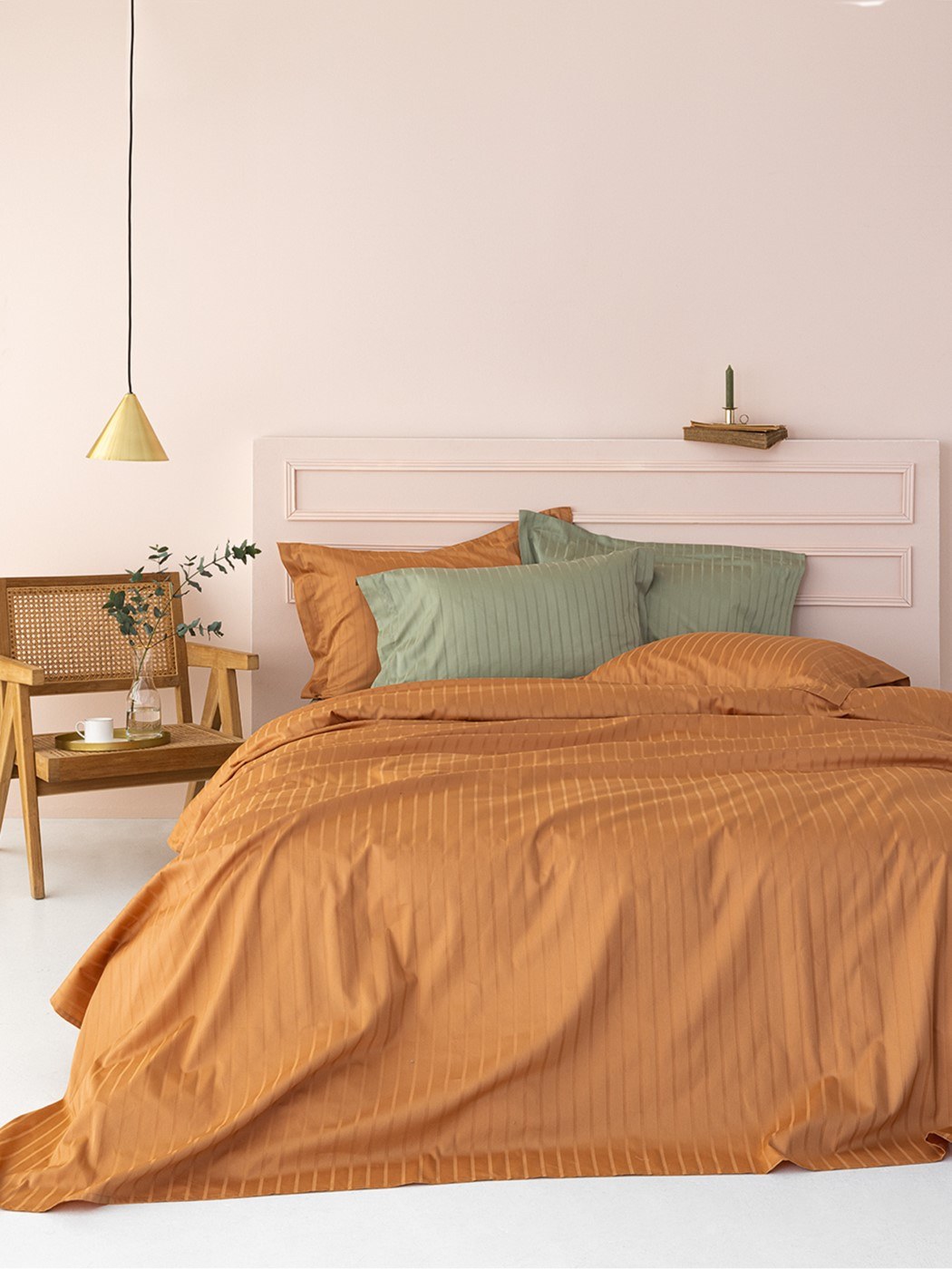 Σετ Σεντόνια Υπέρδιπλα 4 Τεμαχίων Palamaiki Sateen Riga Caramel 240x270