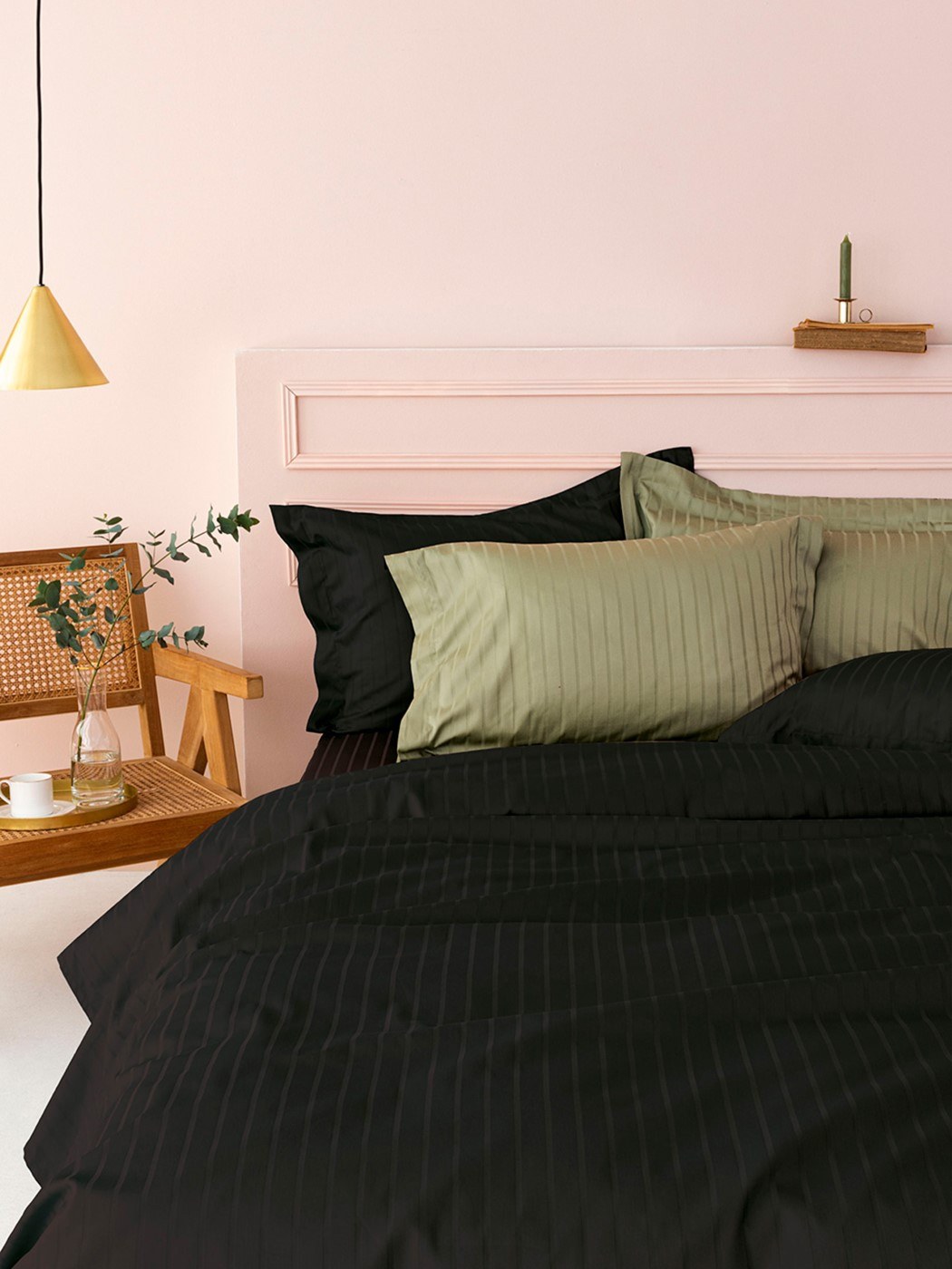 Σεντόνι Υπέρδιπλο Palamaiki Sateen Riga Black 240x270