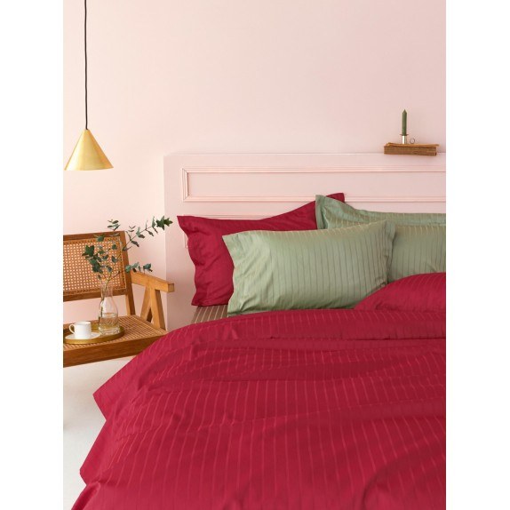 Σεντόνι Υπέρδιπλο Palamaiki Sateen Riga Bordeaux 240x270