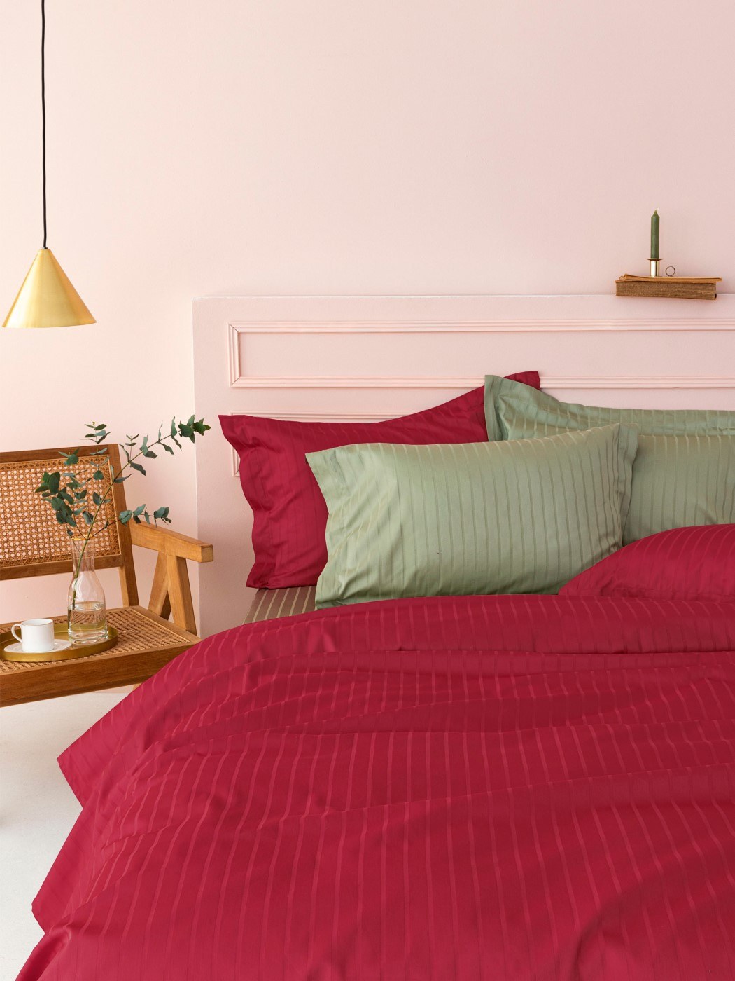 Σεντόνι Υπέρδιπλο Palamaiki Sateen Riga Bordeaux 240x270