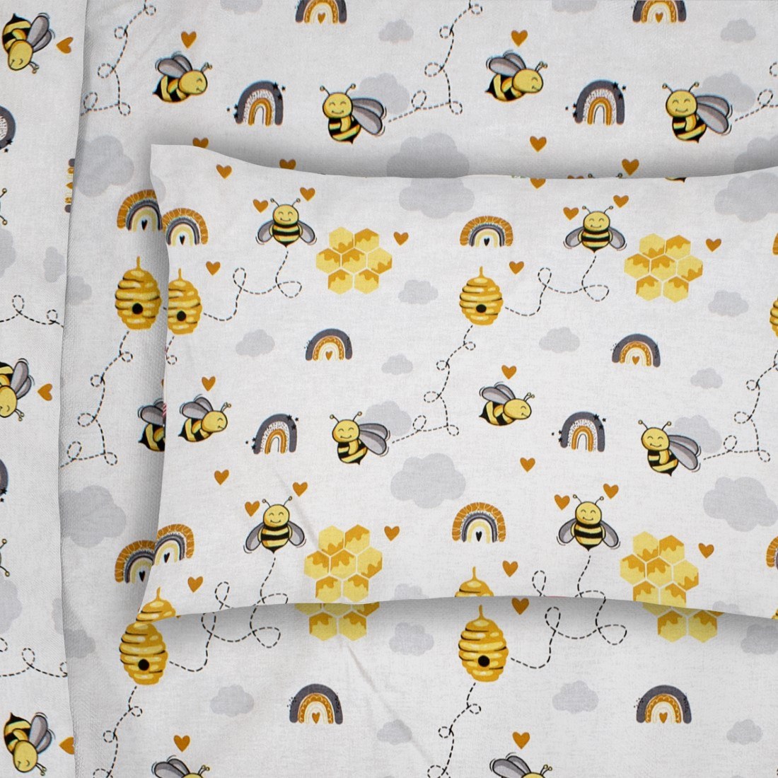 Βρεφική Μαξιλαροθήκη Dimcol Honey Bee 545 35x45