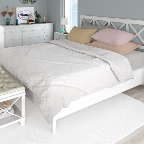 Κουβέρτα Πικέ King Size Dimcol Μονόχρωμη Λευκό 240x250