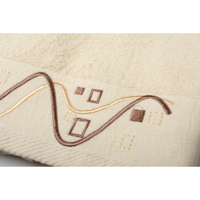 Πετσέτα Προσώπου Dimcol Γεωμετρικό Εκρού 50x90