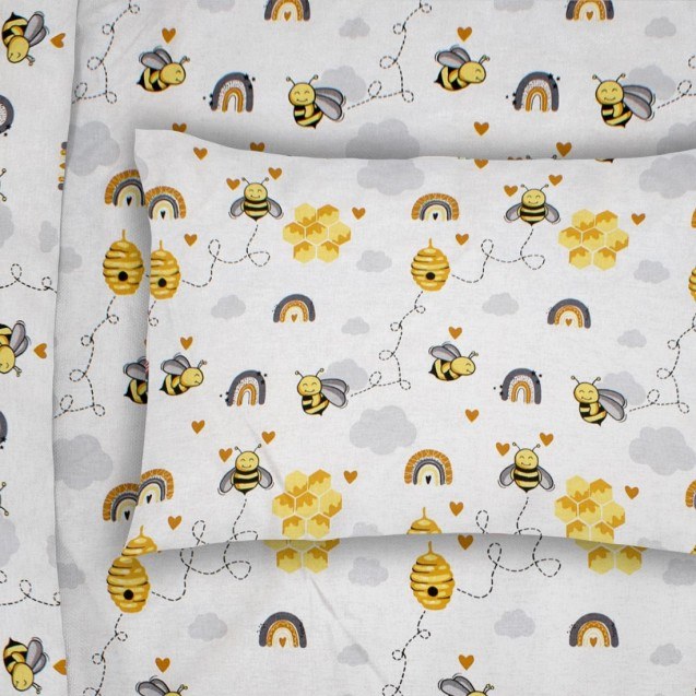 Παιδική Μαξιλαροθήκη Dimcol Honey Bee 545 50x70