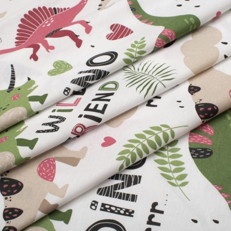 Σετ Παιδικά Σεντόνια Μονά 3 Τεμαχίων Dimcol Dinosaur 518 160x240