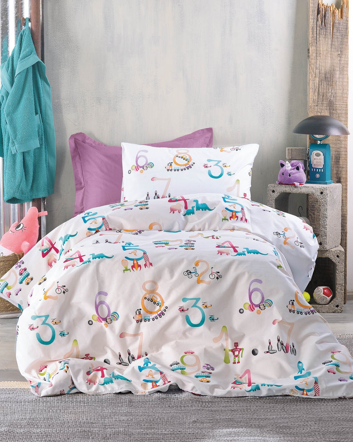 Σετ Παιδικές Μαξιλαροθήκες 2 Τεμαχίων Rythmos Numbers 50x70