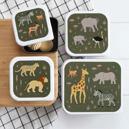Σετ Δοχεία Φαγητού 4 Τεμαχίων A Little Lovely Company Savanna SBSESA46